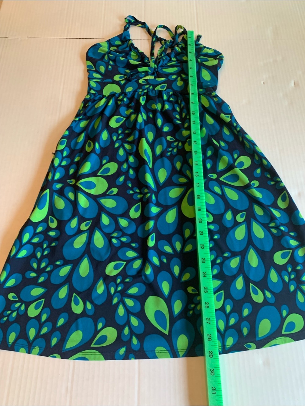The North Face Navy Blue Swim Coverup with Bright Green & Teal Leaf Print